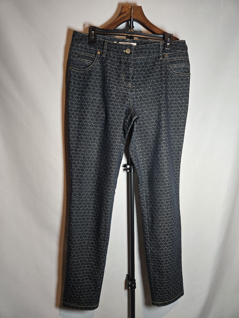 NWOT Per Se by Carlisle Jacquard Lace Pattern Skinny Jeans